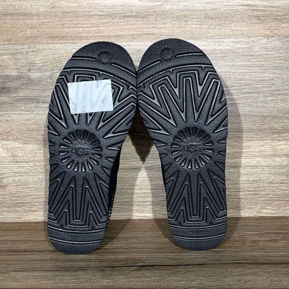 UGG Women’s Classic Mini Chain Black Suede Boots - Picture 9 of 11